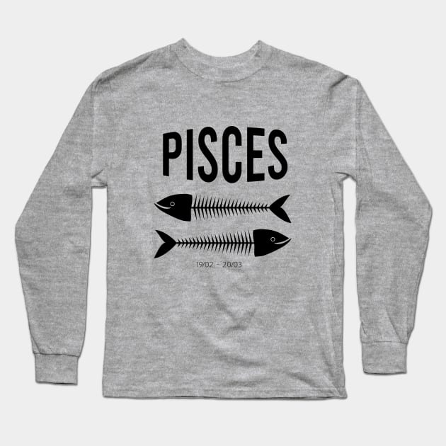 Pisces zodiac sign Long Sleeve T-Shirt by cypryanus